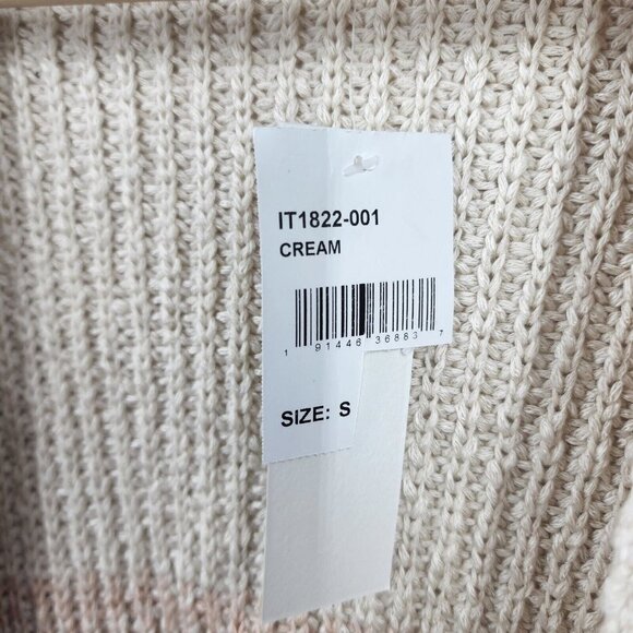 All In Favor Women's Colorblock Cardigan In Cream Size S NWT - Picture 7 of 12